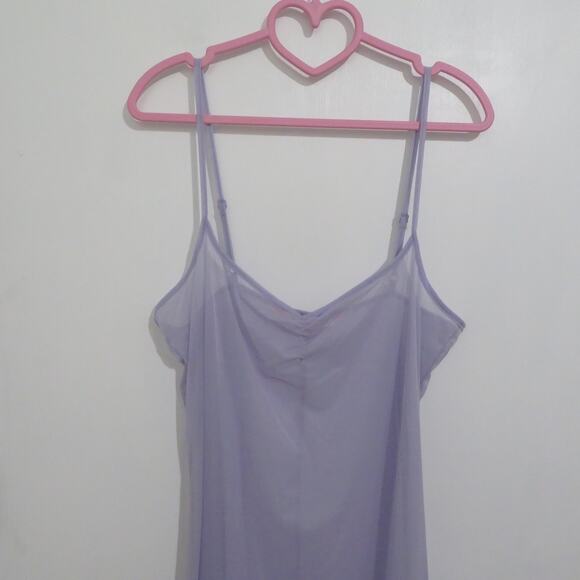 Victoria's Secret Womens M Light Purple Sheer Slip Dress Lace Trim Vintage Fairy - Picture 3 of 5